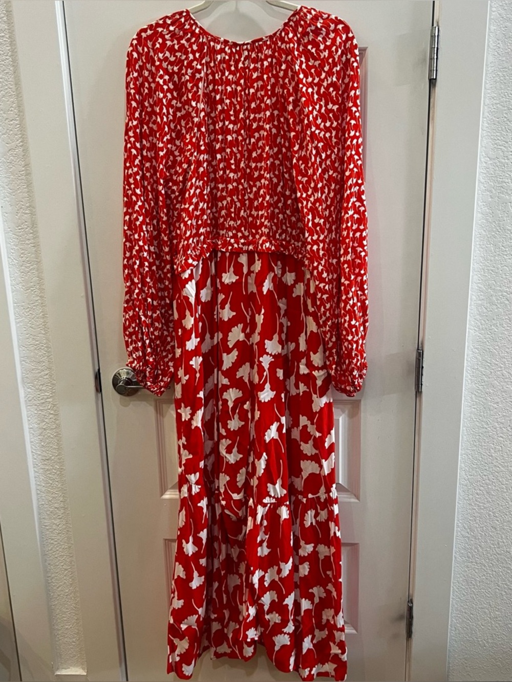 Diane von Furstenberg for Target V-Neck Gingko Cherry Tomato Maxi Dress - Picture 6 of 7